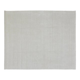 Modern Indian Handloom Wool/Bamboo Rug, 9'9"x13'9" For Sale
