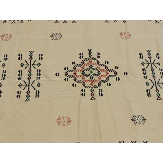 Vintage Turkish Orange and Green Woven Wall Hanging For Sale - Image 4 of 10