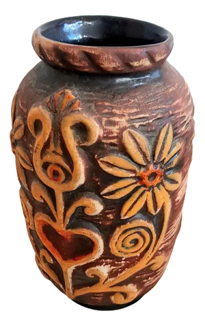 Ceramic Relief Vase by Bodo Mans for Bay Keramik, 1970s