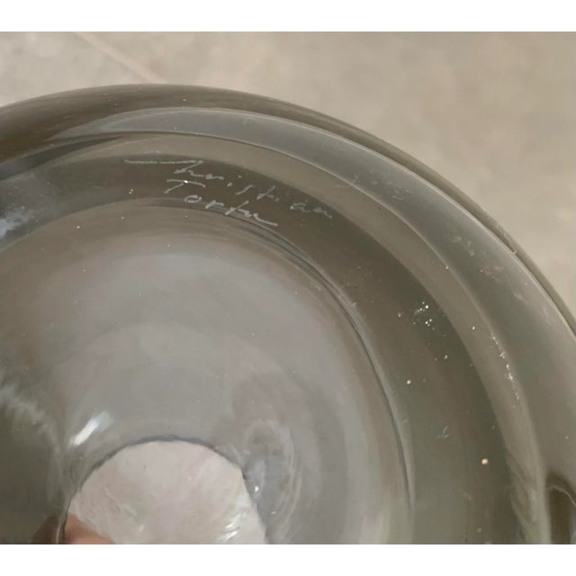 Modern Vintage Late 20th Century Colored Glass Vase For Sale - Image 3 of 10