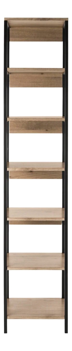 Retro Mid 7 Tier Etagere in Oak & Black