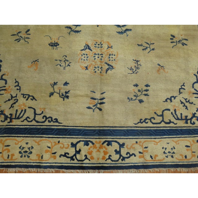 Orange Early 20th Century Orange Pop Chinese Rug , 9'1'' X 11'6'' For Sale - Image 8 of 11