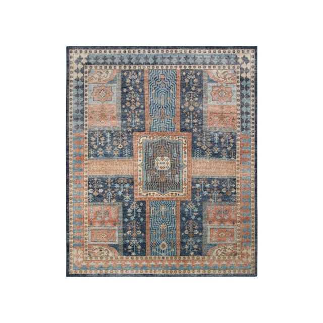 Rug & Kilim’s Boulevard Rug in Blue and Rust , 6x9 For Sale In New York - Image 6 of 6