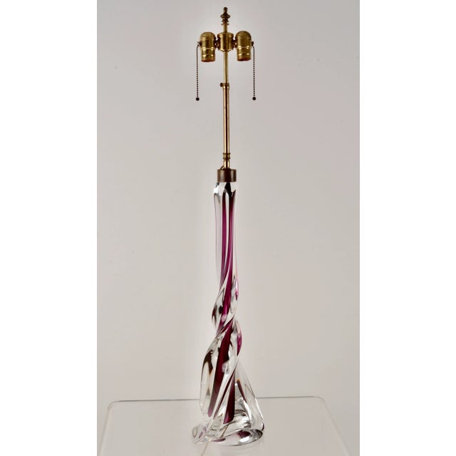Ruby Red Val. St. Lambert Art Glass Table Lamp, Large Size For Sale - Image 8 of 8