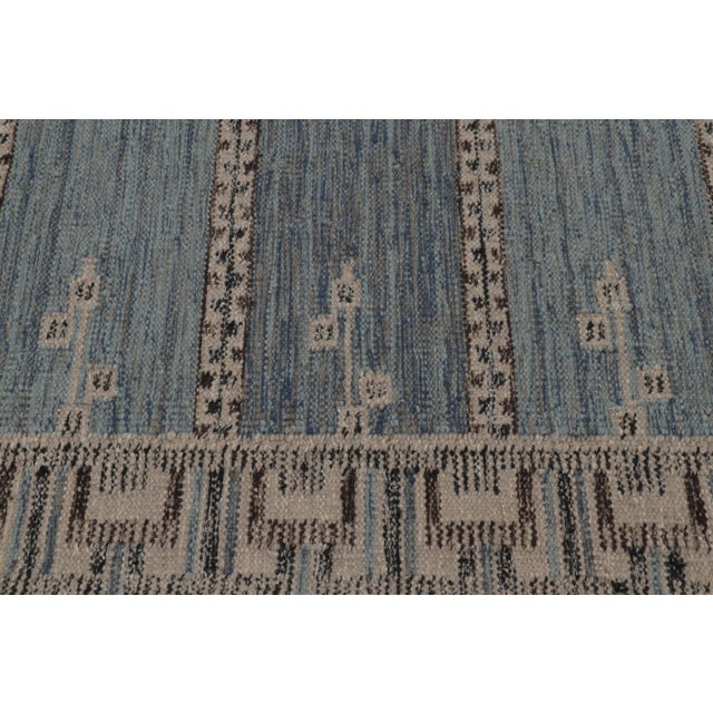 Rug & Kilim Rug & Kilim’s Scandinavian Inspired Rug in Blue With Geometric Minimalist Pattern For Sale - Image 4 of 10