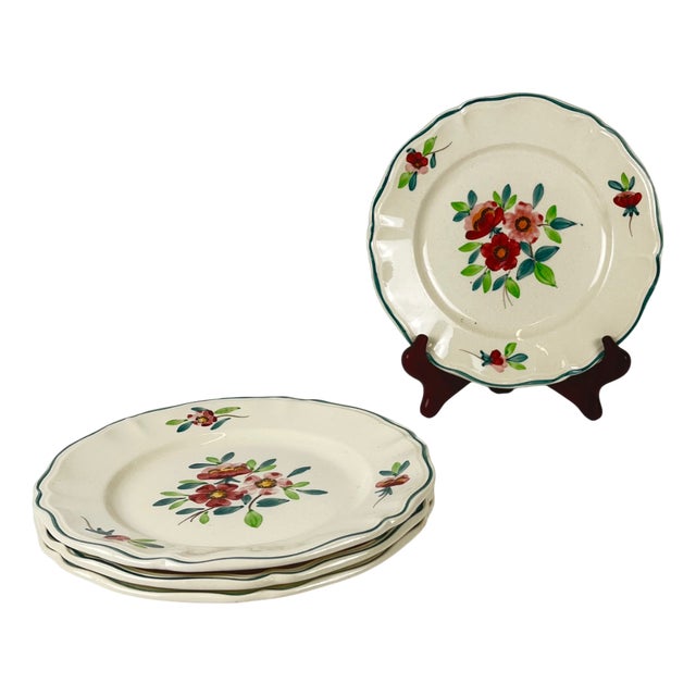 Amazonas Dinner Plates from Sarreguemines, Late 19th-Early 20th Century, Set of 4 For Sale