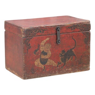 Antique Chinese Painted Chest For Sale