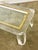 Acrylic Glass Coffee Table with Brass Details and Glass Plate, France, 1980s For Sale - Image 6 of 15