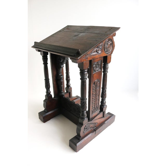 Antique 19th Century Gothic Revival Oak Lectern Book Stand, 1890s For Sale - Image 6 of 18