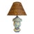 Vintage Chinoiserie Tole Table Lamp With Wicker Shade For Sale
