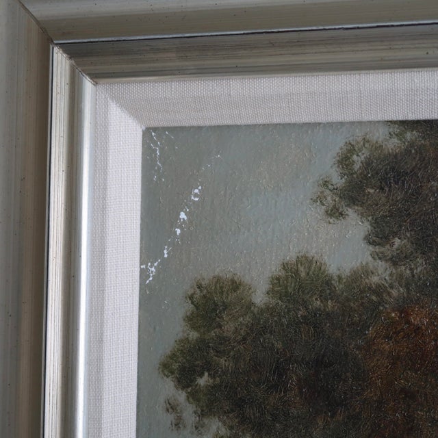 Mid 20th Century Large Custom Framed Italian Countryside Village Landscape Oil Painting by Toni Bordignon For Sale - Image 16 of 18