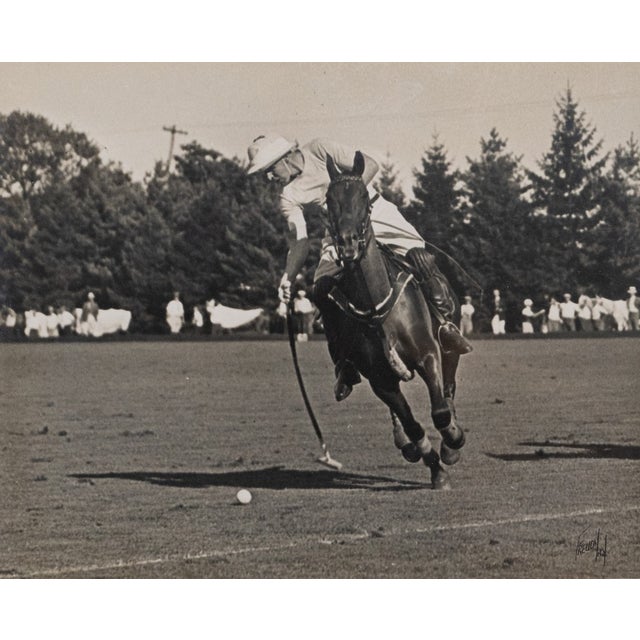 Traditional Thomas Hitchcock, Jr (On Perdita) the World's Greatest Polo Player 10 Goals for 14 Years C1930s B&w Photo For Sale - Image 3 of 4