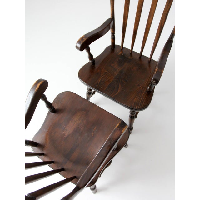 Vintage Bennington Vermont Windsor Dining Chairs Set of 5 For Sale - Image 4 of 18