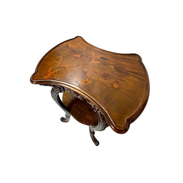 Pair of French Art Nouveau Louis Majorelle Style Inlaid Side Tables For Sale - Image 9 of 10