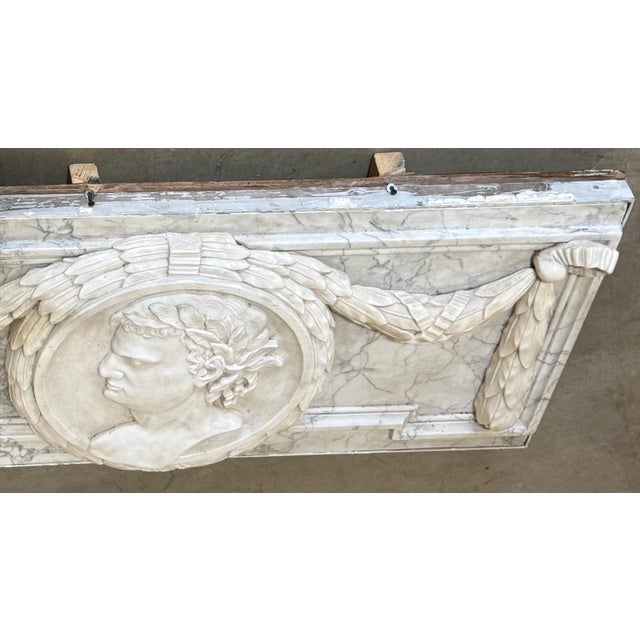 19th C. Italian Grand Tour Carved Marble Portrait Plaque Roman Emperor Titus For Sale - Image 9 of 10