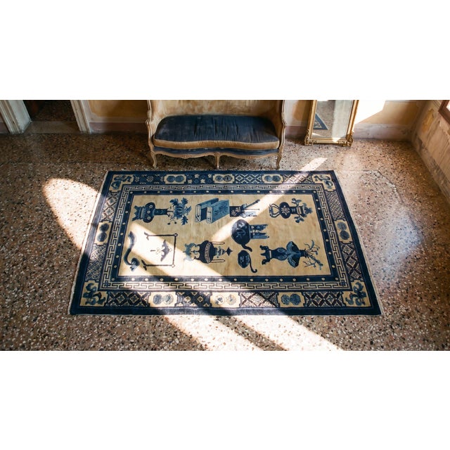 Early 20th Century N. Chinese Baotou 100 Antiques Carpet For Sale - Image 13 of 15