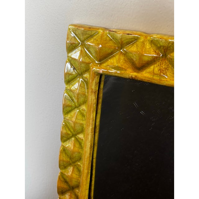 1990s Majolica Style Ceramic Mirrors For Sale - Image 6 of 6