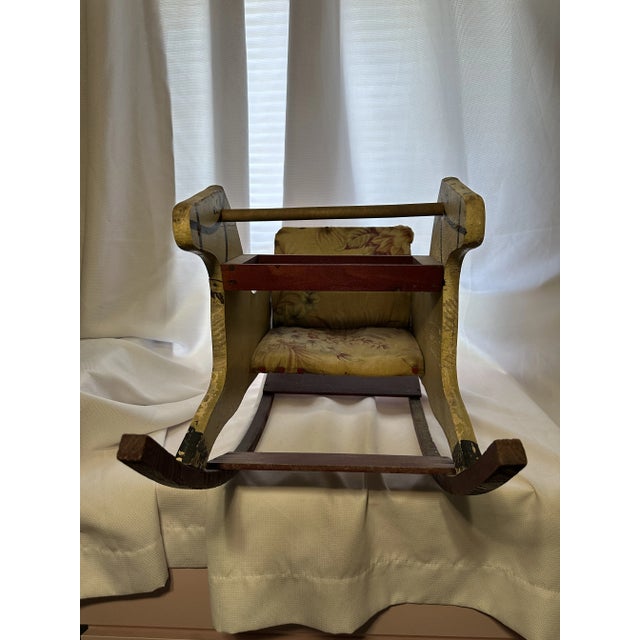 Antique Shoo-Fly Wooden Rocking Horse With Cushioned Seat | Chairish