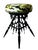 A striking Victorian era black wood stool, beautifully upholstered in luxurious Italian Scalamandré tiger velvet. The...
