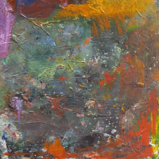 Wood 'Still Life of Poppies', Mid-Century, American School Expressionist Floral Oil For Sale - Image 7 of 11