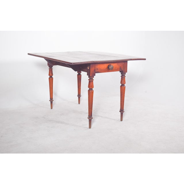 Antique Portuguese Flip Flap Table with Drawer, 1800s For Sale - Image 4 of 10