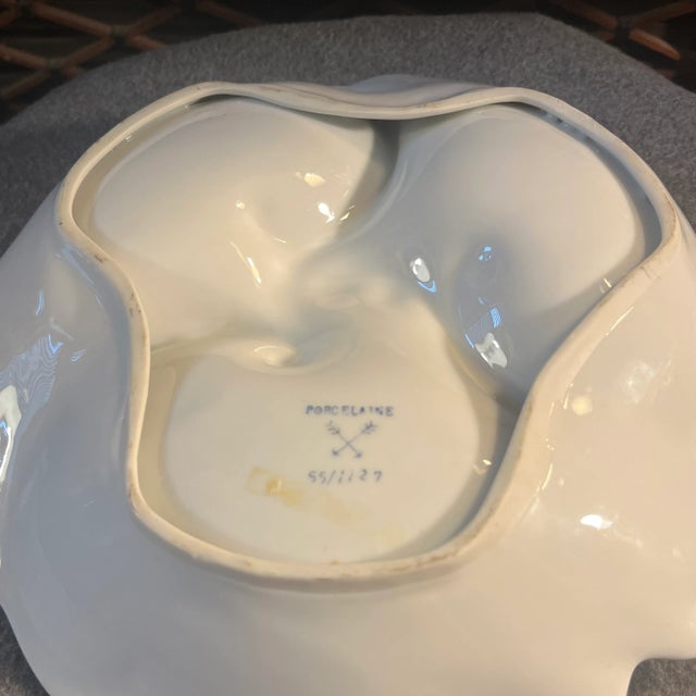 Vintage Three Compartment Porcelain Relish Dish/Platter For Sale - Image 9 of 10
