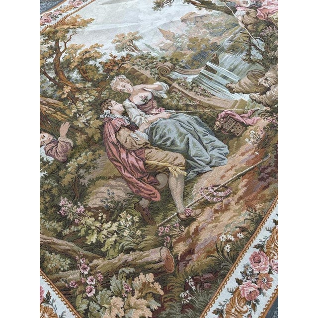 Vintage French Aubusson Style Jacquard Tapestry, 1950s For Sale - Image 14 of 18