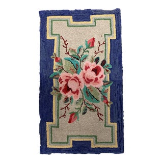 1920s, Handmade Antique American Hooked Rug 2' X 3.8' For Sale