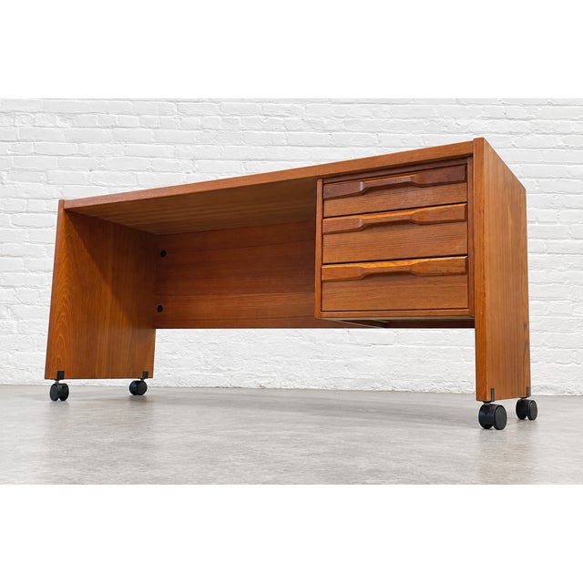 1960s Mid Century Modern Danish Teak Desk by Denka, C. 1960’s For Sale - Image 5 of 14