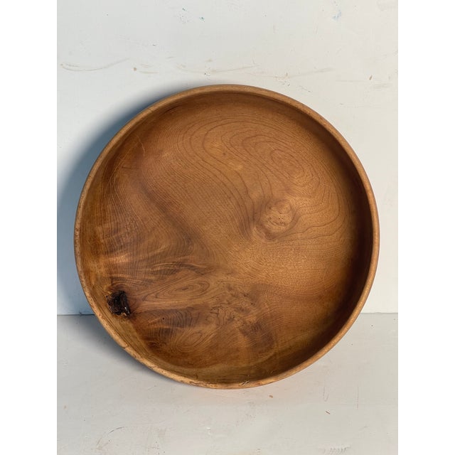 Vintage Turned Myrtle Wood Bowl For Sale - Image 4 of 4