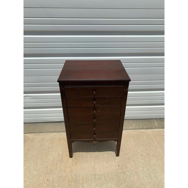 Rustic Antique Oak Wood Vintage Nightstand Traditional American Rustic Cabinet For Sale - Image 3 of 10