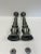 Silver Pair of Vintage Metal Candlesticks For Sale - Image 8 of 11