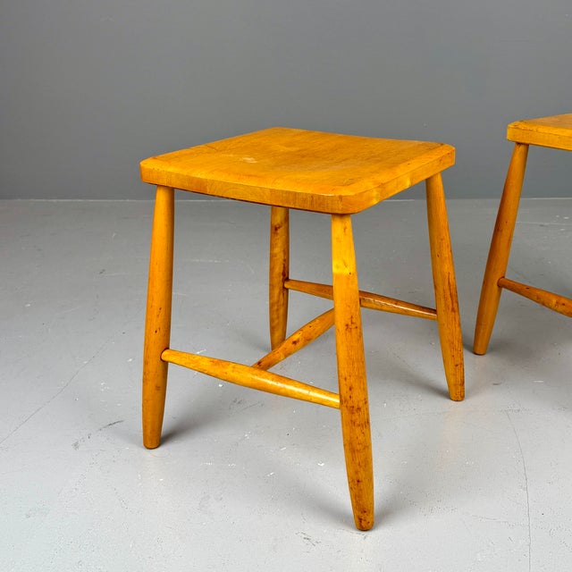 Birch Stools by Ilmari Tapiovaara, 1950s, Set of 2 For Sale - Image 9 of 10