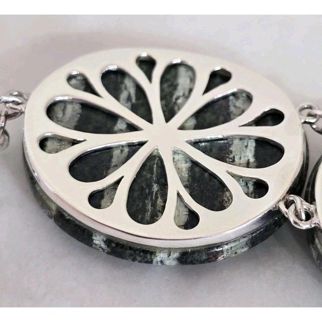 Stone Polished Banded Agate & Sterling Silver Jewellery Set, Set of 3 For Sale - Image 7 of 18