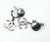 Chanel Chanel Silver CC Crystal Green Enamel Wheel Dangle Piercing Earrings, A Pair For Sale - Image 4 of 5