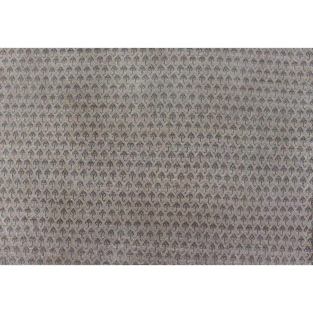 Cream Minimalist Design Vintage Persian Tabriz Rug With All-Over Small Scale Design For Sale - Image 8 of 12