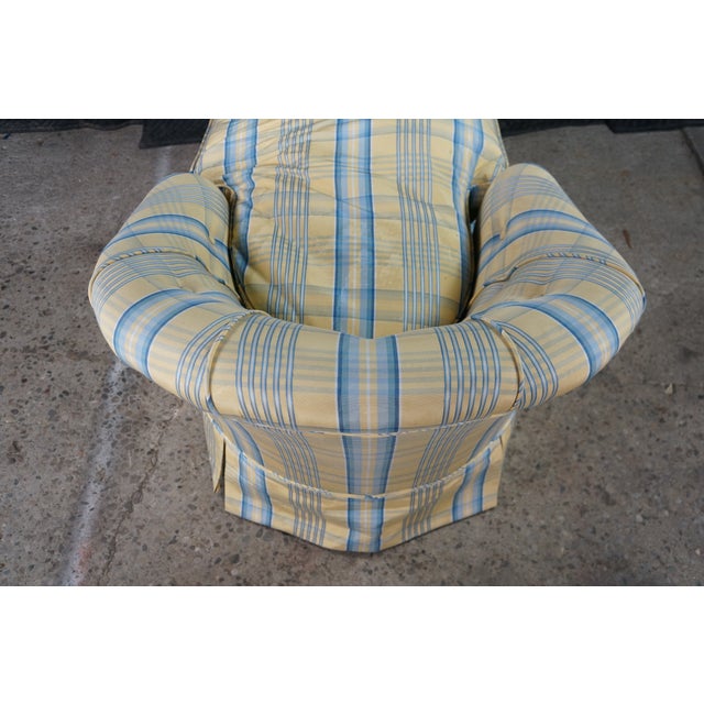 Early 20th-Century Tufted Plaid Chaise Lounge on Turned Mahogany Baluster Legs For Sale - Image 15 of 18
