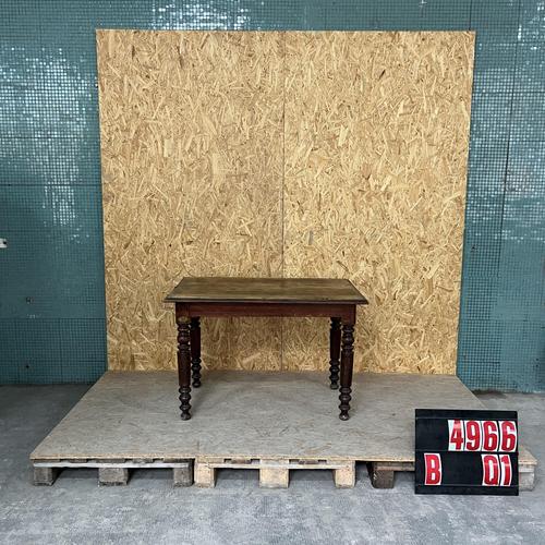 Bobbin Leg and Scrubbed Top Dining Table in Dark Oak, 1940s For Sale - Image 4 of 4