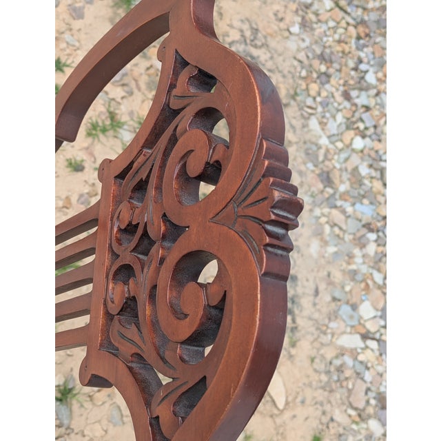 Chippendale Style Carved Mahogany Arm Chair For Sale - Image 4 of 9