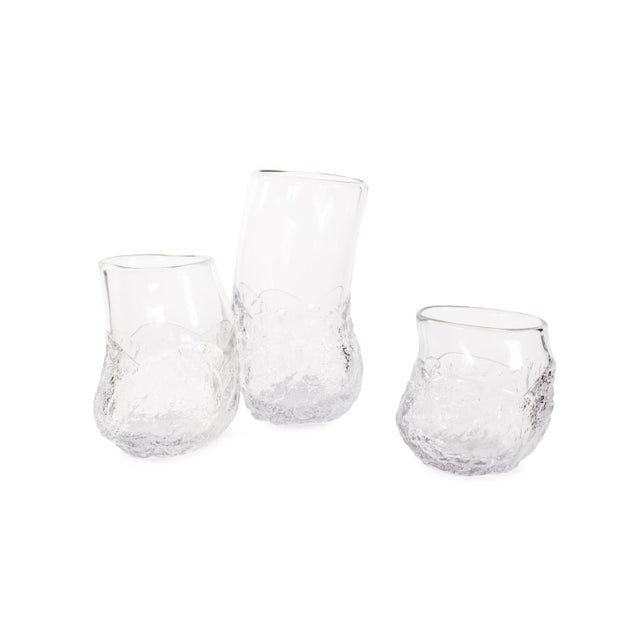Portage Ice Clear Abstract Glass Vase- Short For Sale - Image 11 of 11
