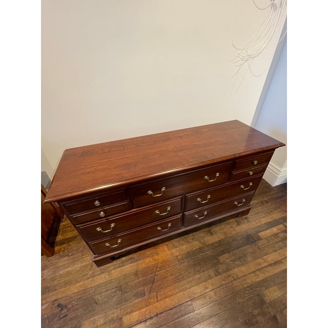 Chestnut 1990s Pennsylvania House Chippendale Cherry Dresser With Mirror For Sale - Image 8 of 15