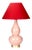 Casa Cosima Double Gourd Table Lamp, Pink Craquelure/Red Shade For Sale