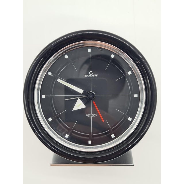 Black Vintage Space Age Electronic 6 Jewels Table Clock from GARANT, 1960s For Sale - Image 8 of 9