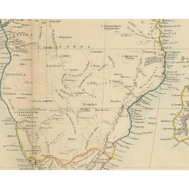 19th Century Antique Map of Africa with the Unexplored Interior and a Population Table, 1858 For Sale - Image 5 of 9