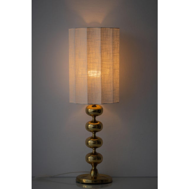 Mid-Century Modern Mid-Century Modern Swedish Brass Bobbin Table Lamps from Aneta, 1960, Set of 2 For Sale - Image 3 of 16