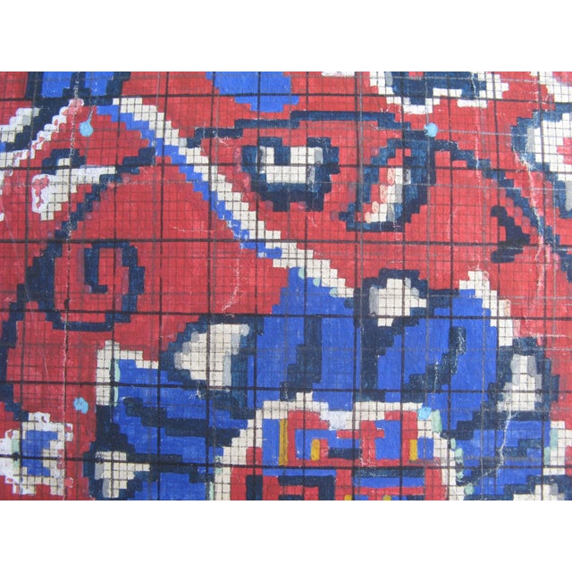 Blue Antique French Textile Design For Sale - Image 8 of 9