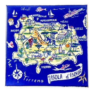 Hand-Painted Ceramic Art Wall Tile from Ceramiche Marca Corona, 1940s