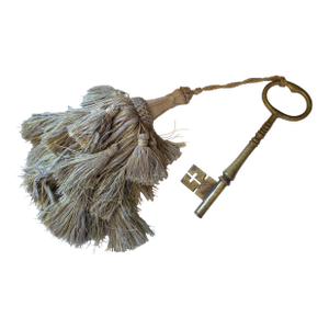 Oversized Brass Key With Tassel