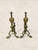 Antique English Cast Brass Andirons With Scrolled Legs For Sale - Image 4 of 7