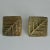 Metal Square Bronze Push Pull Door Handles with Tree Relief, Set of 2 For Sale - Image 7 of 14